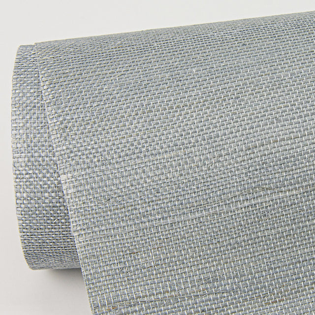 Mirador Light Blue Sisal Grasscloth Wallpaper with Modern Distressed Texture - A-Street Prints 2972-80013
