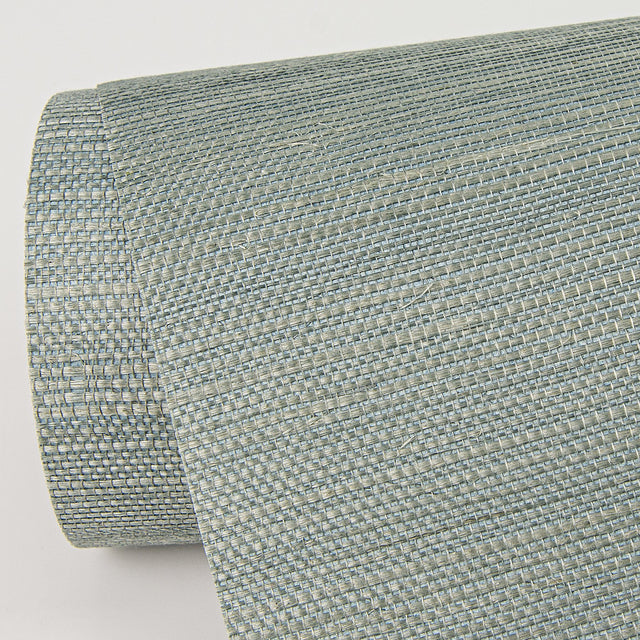 Zhejiang Aquamarine Sisal Grasscloth Wallpaper with Distressed Textures Modern Style - A-Street Prints 2972-80014