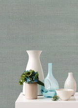 Zhejiang Aquamarine Sisal Grasscloth Wallpaper with Distressed Textures Modern Style - A-Street Prints 2972-80014