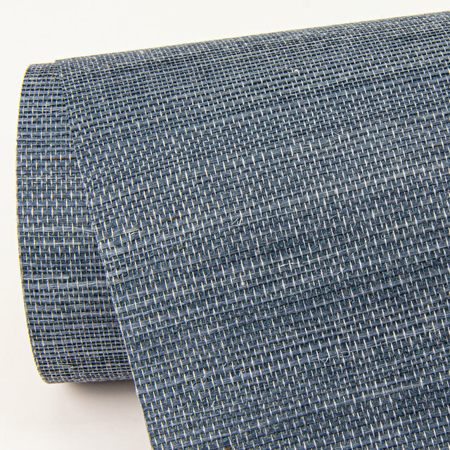 Victoria Indigo Sisal Grasscloth Wallpaper with Distressed Textures in Modern Style - A-Street Prints 2972-80015