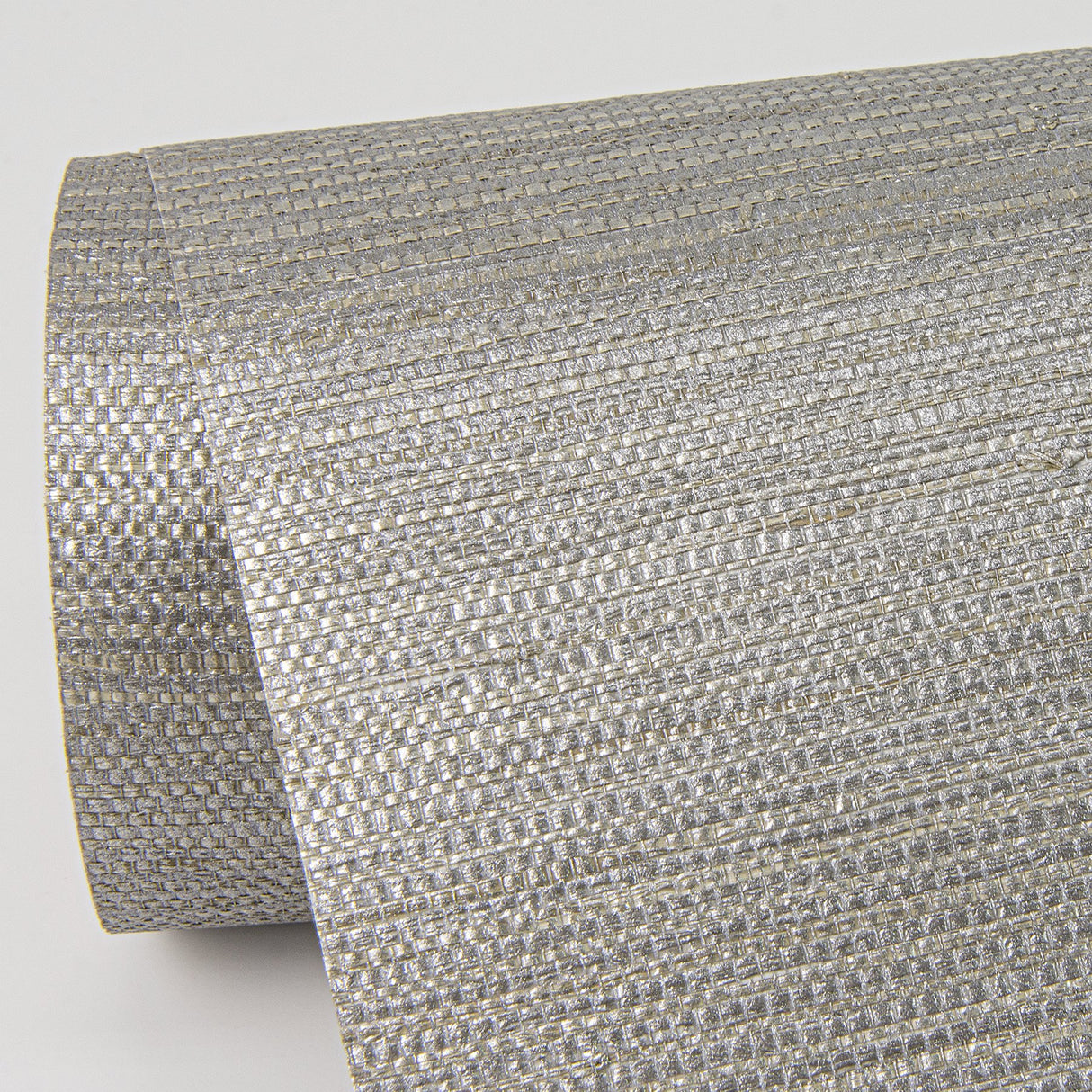 Liaohe Silver Raffia Grasscloth Wallpaper with Distressed Texture - A-Street Prints 2972-80032