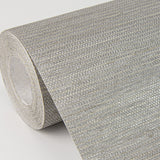 Liaohe Silver Raffia Grasscloth Wallpaper with Distressed Texture - A-Street Prints 2972-80032