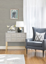 Liaohe Silver Raffia Grasscloth Wallpaper with Distressed Texture - A-Street Prints 2972-80032