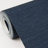 Peninsula Navy Sisal Grasscloth Wallpaper with Distressed Textures in Modern Graphics Style - A-Street Prints 2972-80088