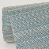 Mai Turquoise Abaca Grasscloth Wallpaper with Modern Striped Graphics - A?Street Prints 2972-86101