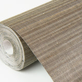 Mai Dark Grey Abaca Grasscloth Wallpaper with Modern Striped Graphic Texture - A-Street Prints 2972-86103