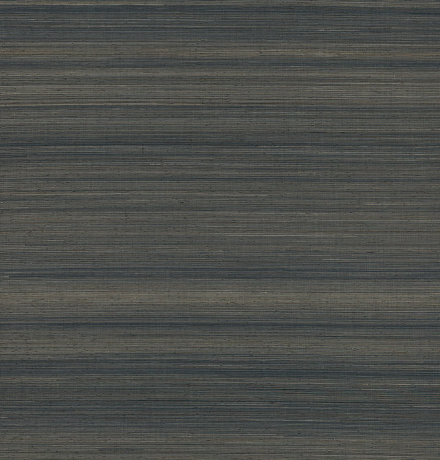 Mai Indigo Abaca Grasscloth Wallpaper with Variegated Horizontal Pinstripes - A-Street Prints 2972-86104