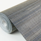 Mai Indigo Abaca Grasscloth Wallpaper with Variegated Horizontal Pinstripes - A-Street Prints 2972-86104