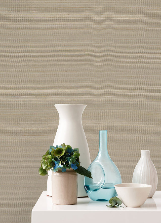 Mai Lavender Abaca Grasscloth Wallpaper with Modern Striped Graphic Texture - A?Street Prints 2972-86105