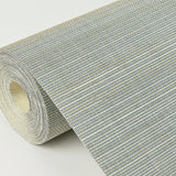 Mai Aqua Abaca Grasscloth Wallpaper with Variegated Pinstripe Texture - A-Street Prints 2972-86106