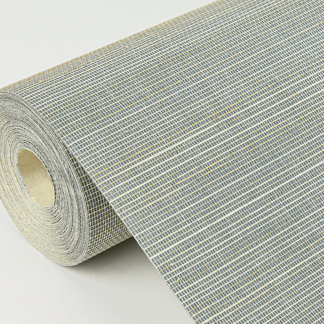 Mai Aqua Abaca Grasscloth Wallpaper with Variegated Pinstripe Texture - A-Street Prints 2972-86106