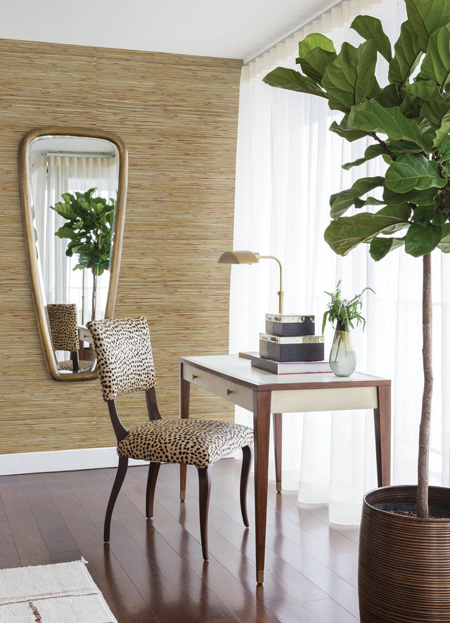 Shuang Light Brown Handmade Grasscloth Wallpaper with Distressed Textures - A-Street Prints 2972-86107
