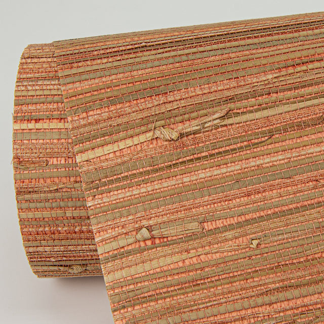 Shuang Coral Handmade Grasscloth Wallpaper with Distressed Textures Motif - A-Street Prints 2972-86108