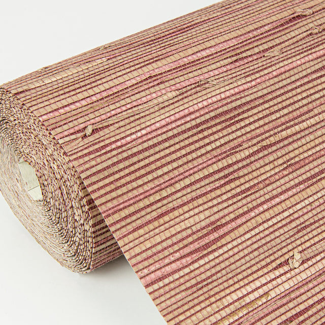 Shuang Raspberry Handmade Grasscloth Wallpaper with Distressed Textures - A-Street Prints 2972-86109