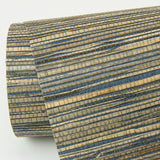 Shuang Teal Handmade Grasscloth Wallpaper with Distressed Textures - A?Street Prints 2972-86111