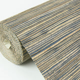 Shuang Teal Handmade Grasscloth Wallpaper with Distressed Textures - A?Street Prints 2972-86111