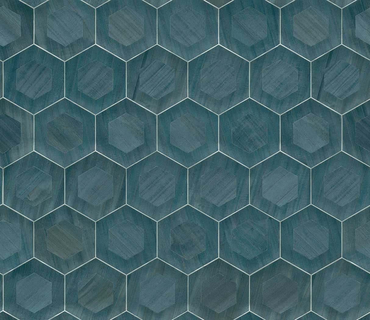 Shunan Blue Veneer Inlay Geometric Wallpaper - A-Street Prints 2972-86112