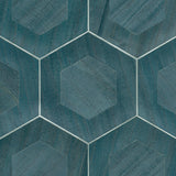 Shunan Blue Veneer Inlay Geometric Wallpaper - A-Street Prints 2972-86112