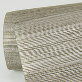 Caihon Silver Sisal Grasscloth Wallpaper with Metallic Textured Finish - Brewster 2972-86116