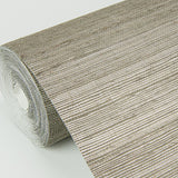 Caihon Silver Sisal Grasscloth Wallpaper with Metallic Textured Finish - Brewster 2972-86116