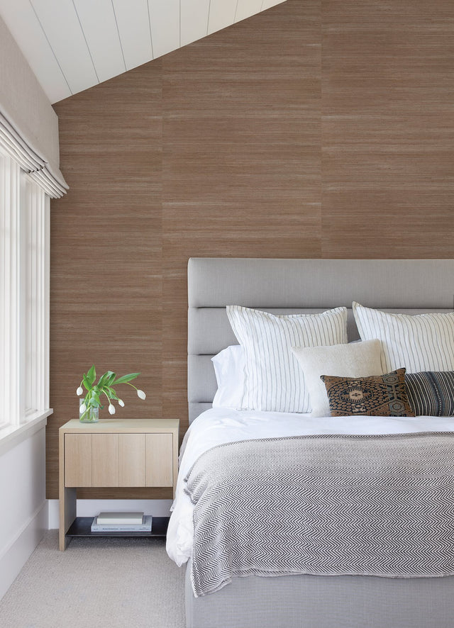 Caihon Rust Sisal Grasscloth Wallpaper with Distressed Textures Motif - A-Street Prints 2972-86117