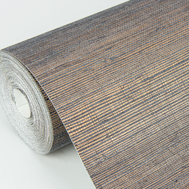 Caihon Slate Sisal Grasscloth Wallpaper with Distressed Textures Pattern, Modern Style - A?Street Prints 2972-86118