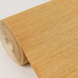 Aiko Orange Sisal Grasscloth Wallpaper with Distressed Textures Bohemian Style - Brewster 2972-86121