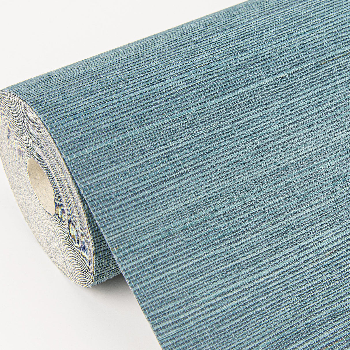Aiko Blue Sisal Grasscloth Wallpaper with Distressed Textures Pattern, Modern Style - Brewster 2972-86122