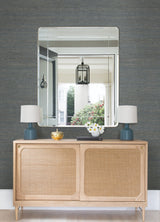 Aiko Teal Sisal Grasscloth Wallpaper with Distressed Textures - A-Street Prints 2972-86124