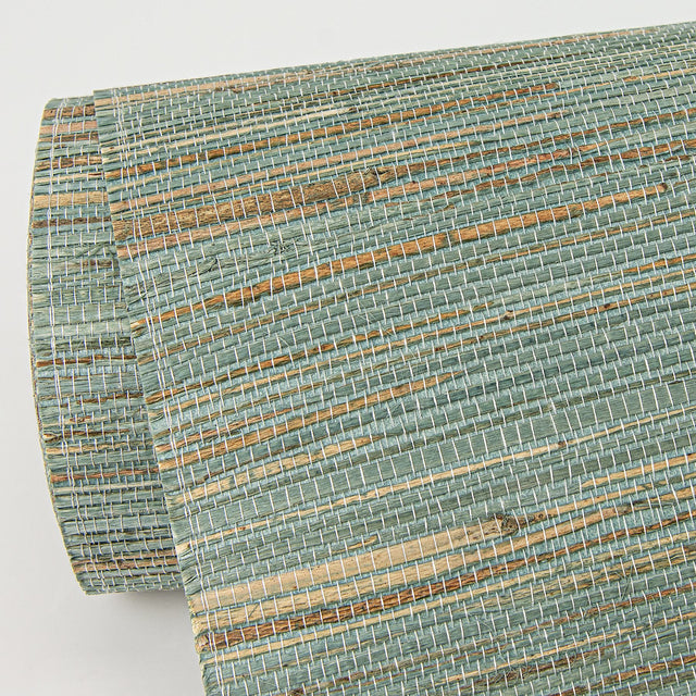Kira Turquoise Hemp Grasscloth Wallpaper with Distressed Textures  A?Street Prints 2972-86125