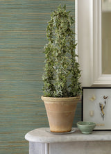 Kira Turquoise Hemp Grasscloth Wallpaper with Distressed Textures  A?Street Prints 2972-86125