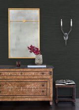 Kira Charcoal Hemp Grasscloth Wallpaper with Distressed Textures - A?Street Prints 2972-86132