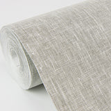 Sheer Linen Grey by Ronald Redding Linen Weave Wallpaper – York Designer Series GRL86135