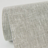 Sheer Linen Grey by Ronald Redding Linen Weave Wallpaper – York Designer Series GRL86135
