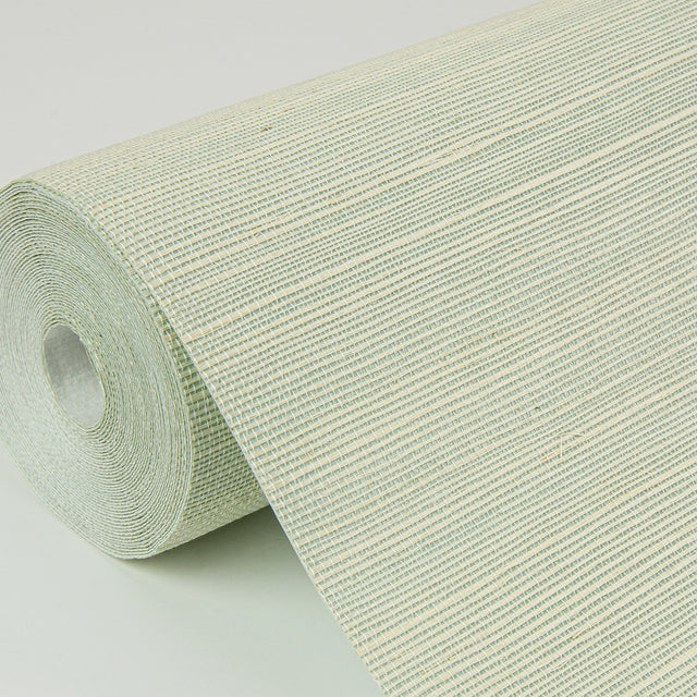 Sakiya Seafoam Sisal Grasscloth Wallpaper with Distressed Textures Motif, Modern Style - Brewster 2972-86137