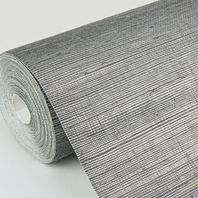 Sakiya Slate Sisal Grasscloth Wallpaper with Distressed Textures - A-Street Prints 2972-86138