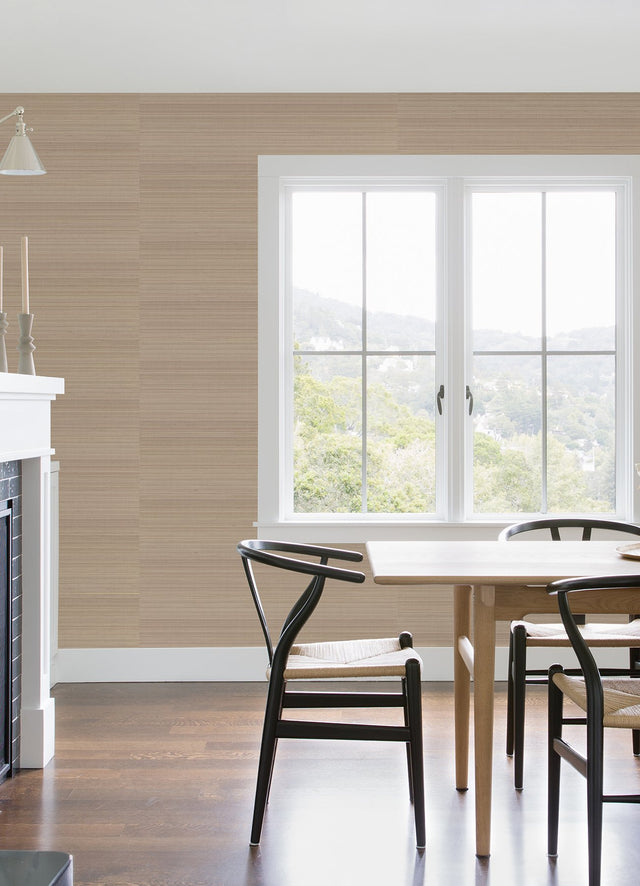 Ling Mauve Sisal Grasscloth Wallpaper in Mauve with Distressed Textures Pattern, Modern Style - A-Street Prints 2972-86139