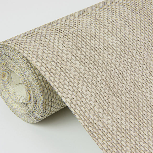 Jia Taupe Paper Weave Grasscloth Wallpaper with Distressed Textures - A-Street Prints 2972-86140