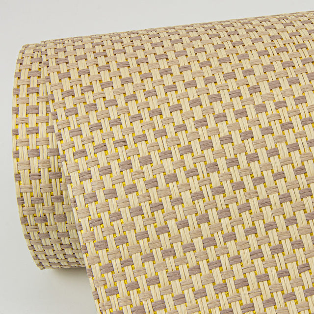 Maylin Gold Paper Weave Grasscloth Wallpaper with Distressed Textures - A-Street Prints 2972-86144