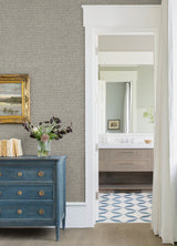 Hui Denim Paper Weave Grasscloth Wallpaper with Geometric Diamond Pattern, Bohemian Style - A-Street Prints 2972-86148