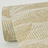 Lei Gold Leaf Wallpaper with Botanical Leaf Pattern, Farmhouse Vinyl Sidewall - Brewster 2972-86150