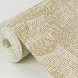 Lei Gold Leaf Wallpaper with Botanical Leaf Pattern, Farmhouse Vinyl Sidewall - Brewster 2972-86150