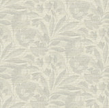 Lei Silver Leaf Wallpaper with Botanical Linen-Look Motif - A-Street Prints 2972-86152