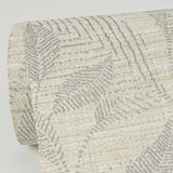 Lei Silver Leaf Wallpaper with Botanical Linen-Look Motif - A-Street Prints 2972-86152