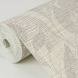 Lei Silver Leaf Wallpaper with Botanical Linen-Look Motif - A-Street Prints 2972-86152