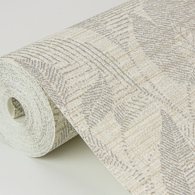 Lei Silver Leaf Wallpaper with Botanical Linen-Look Motif - A-Street Prints 2972-86152