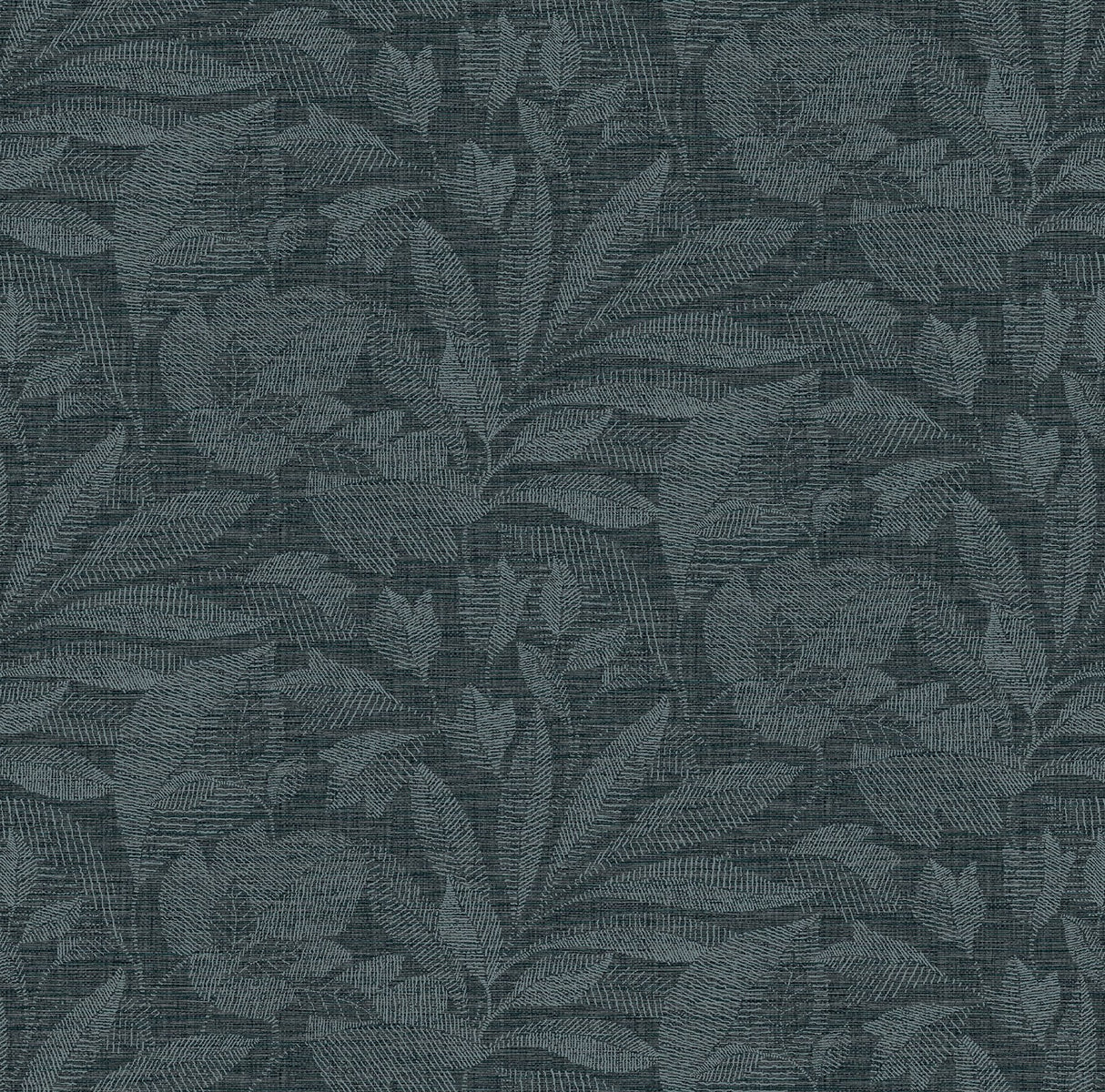 Lei Navy Leaf Wallpaper with Botanical Farmhouse Style - A?Street Prints 2972-86153