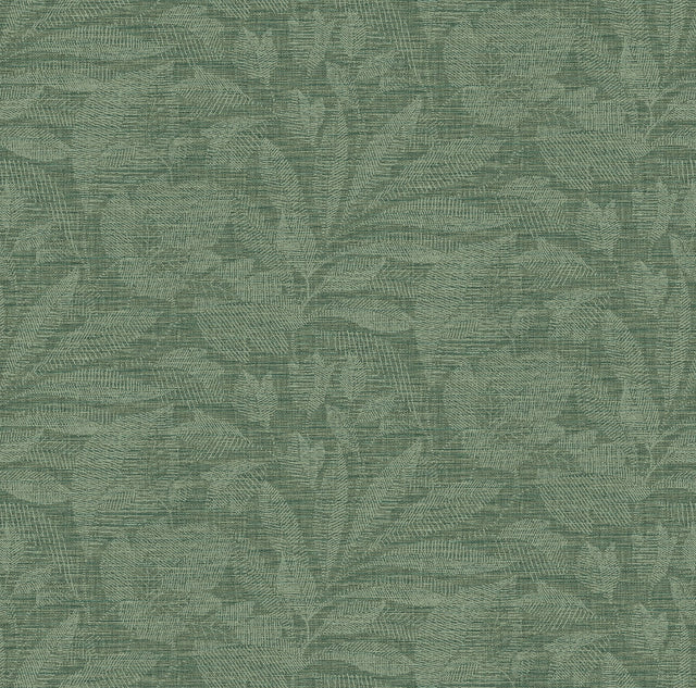 Lei Green Leaf Wallpaper with Botanical Leaf Pattern, Farmhouse Style - A-Street Prints 2972-86154