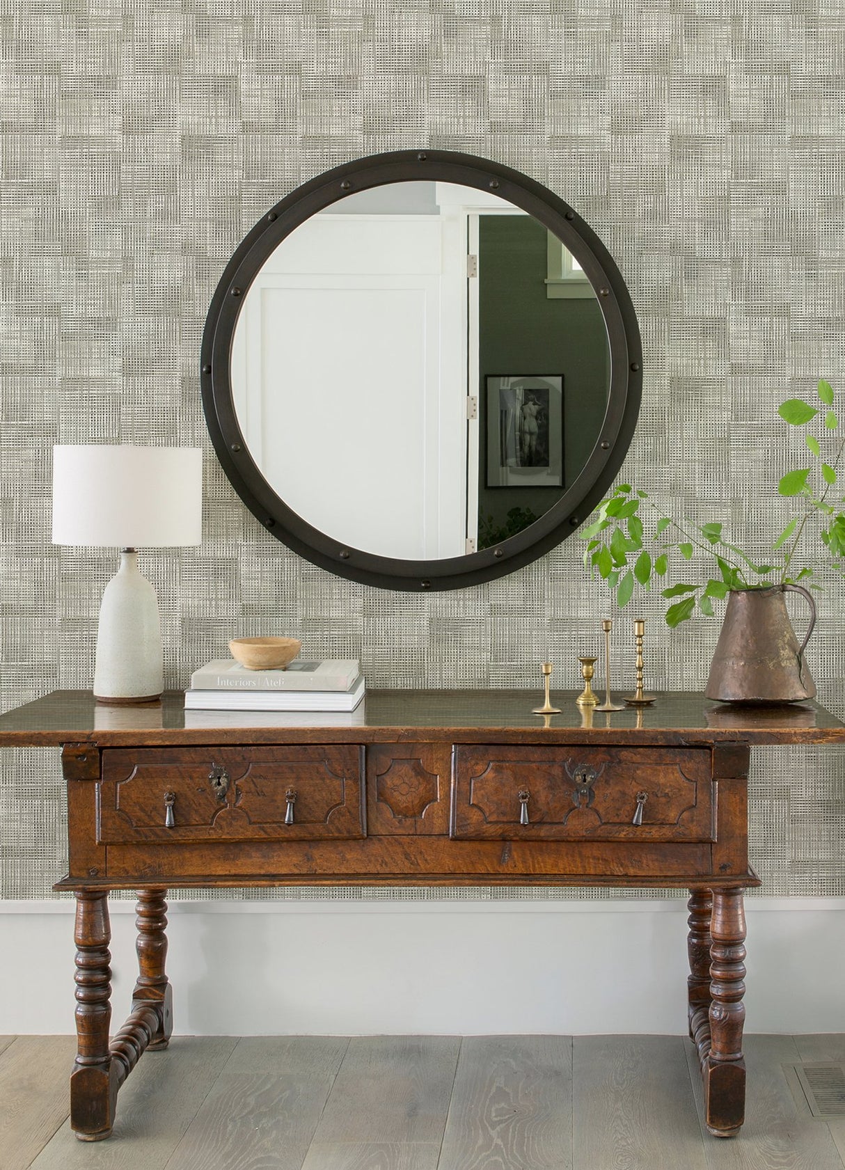 Ting Taupe Lattice Wallpaper with Modern Abstract Lattice - A-Street Prints 2972-86156