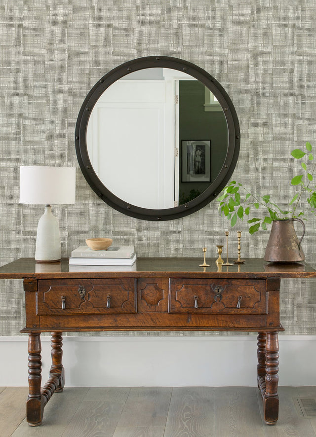 Ting Taupe Lattice Wallpaper with Modern Abstract Lattice - A-Street Prints 2972-86156
